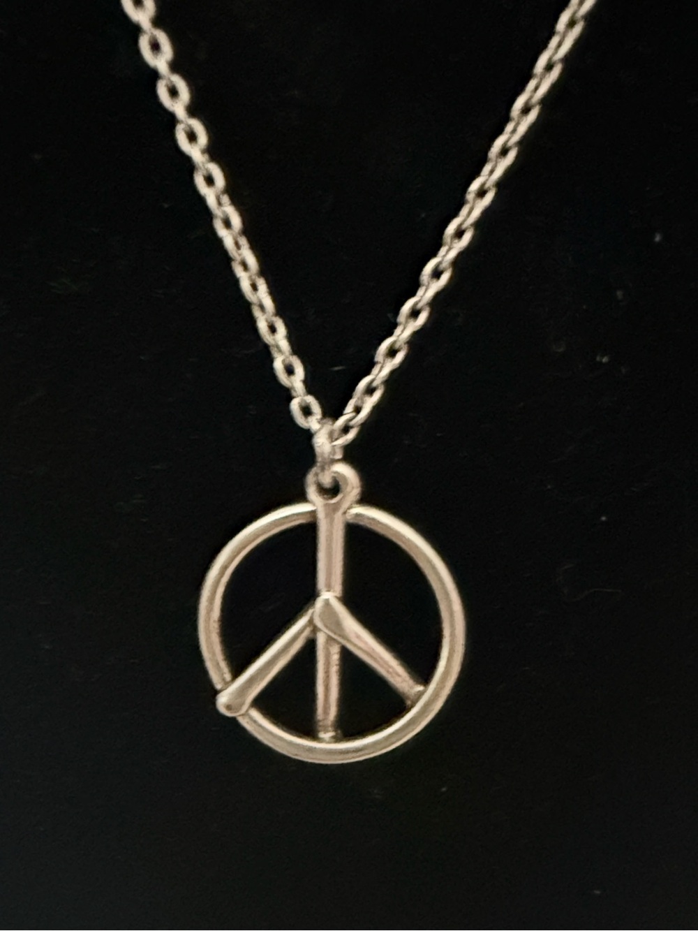 Vintage EUC Dean Harris for Target sterling Silver Peace Sign Pendant Necklace